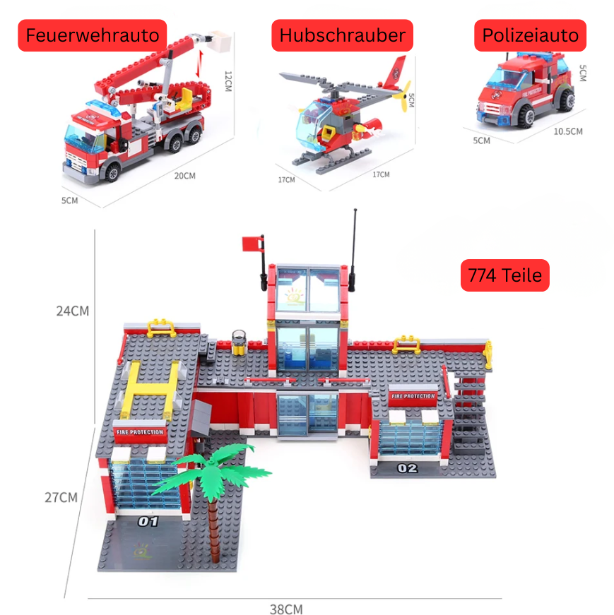 Feuerwehrstation Deluxe – 774-teiliger Bauspaß für Kinder